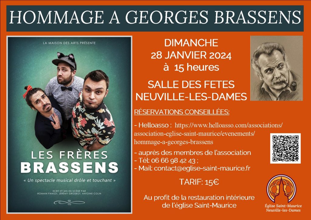 Affiche du spectacle Les frères Brassens le 28 janvier 2024 à Neuville-les-Dames
